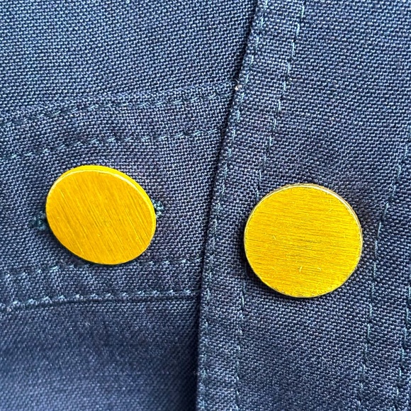 Gucci Uniform Linen Blend Blazer Jacket with Brass Buttons Navy Blue Size EU 44 - Picture 16 of 16